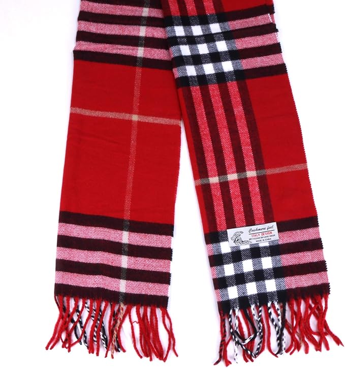 TZ Promise Tartan Plaid Cashmere Feel Classic Soft Luxurious Winter Scarf For Men Women