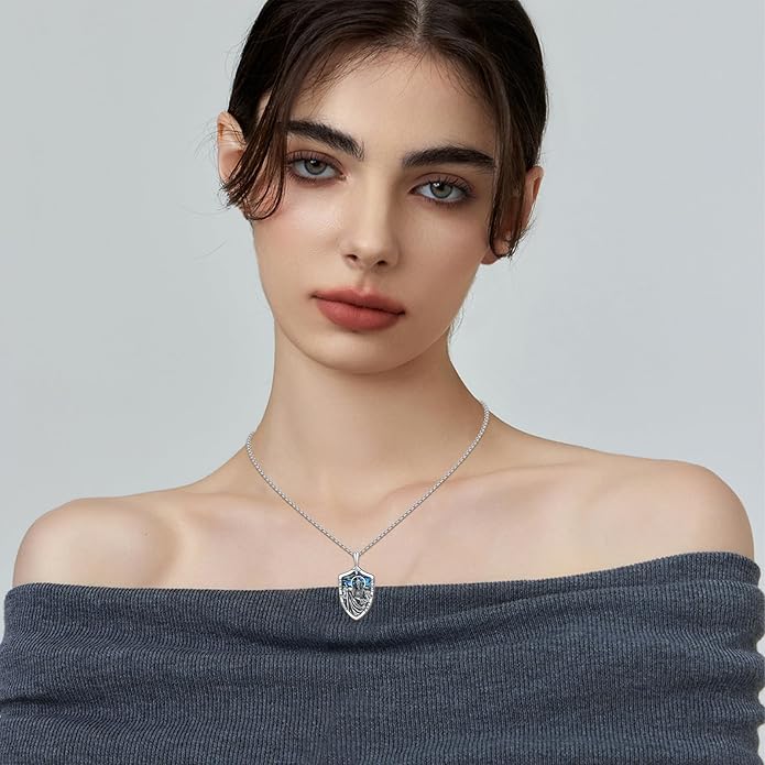 Taioiat Saint Necklace 925 Sterling Silver St Necklace Amulet Pendant Jewelry Religious Gift for Men Women