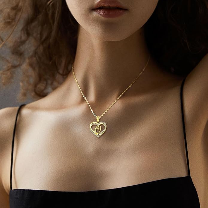 INFUSEU Unique Initial Necklaces for Women Girls Small Heart Letter Jewelry, Meaningful Personalized Gifts