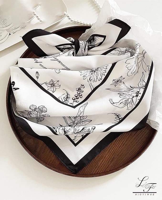 Hioyiwse Satin Bandanas Head Scarf For Women Hair Scarves Accessories Lightweight Fashion Wrap Neck Silk Sleeping Headscarf