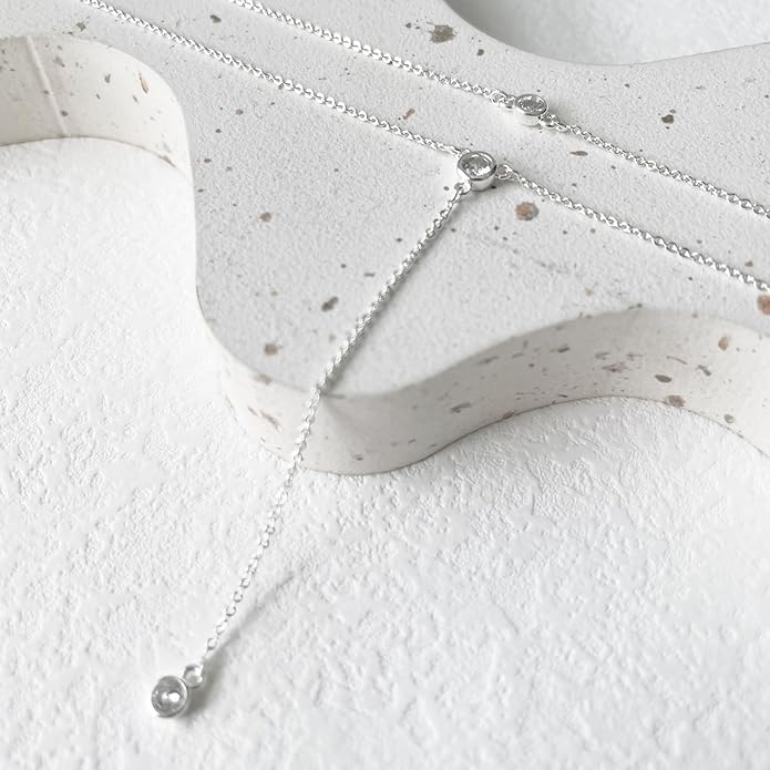 Lariat Gold Necklace for Women Trendy Dainty 14k Gold Plated/Silver Layered Chain Drop Necklaces Y-Shaped Necklace Jewelry for Women Gifts