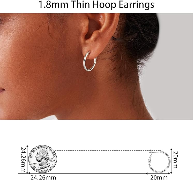 Gacimy Gold Hoop Earrings for Women 14K Gold Plated, 925 Sterling Silver Post Hypoallergenic Earrings Hoops for Women