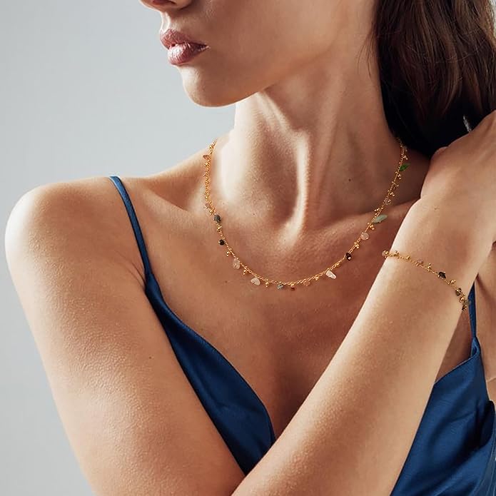 MTMY Gold Chain Bracelet for Women 14K Gold Plated Dainty Bracelets with Adjustable Chain Cute Bracelet Gold Trendy Jewelry