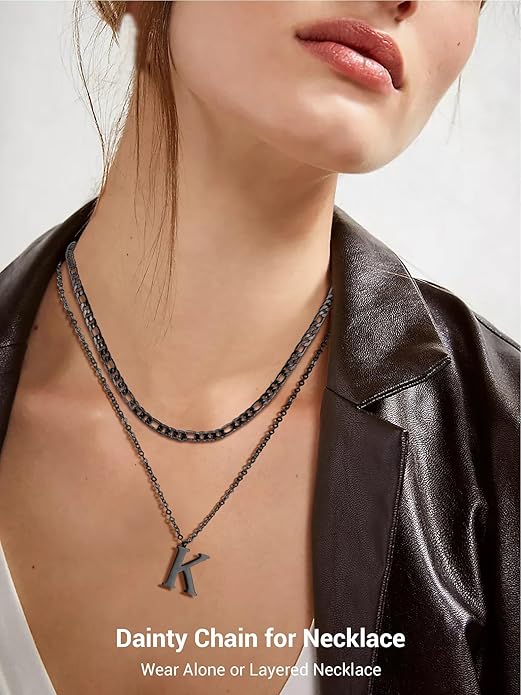 PROSTEEL 316L Stainless Steel Figaro Cuban Chain Necklace for Men, Black/18K Real Gold Plated, 4/5/6/7.5/9/10/13mm, 14inch-30inch, Come with Box