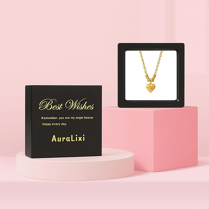 AuraLixi 18K Gold Plated Adjustable Chain Necklace for Women, Mixed Chain Gold Pendant Necklaces, Trendy Fashion Jewelry Gift for Girlfriend, Anniversary & Birthday