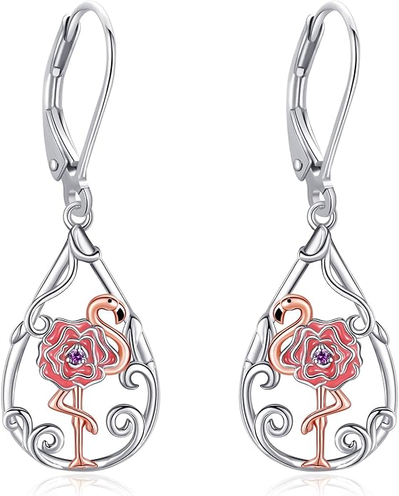 Animal Earrings 925 Sterling Silver Dangle Earrings Leverback Earrings Animal Jewelry for Women