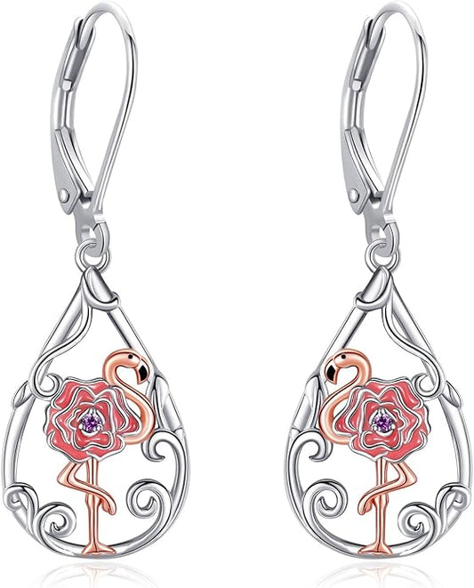 Animal Earrings 925 Sterling Silver Dangle Earrings Leverback Earrings Animal Jewelry for Women