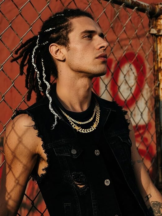 Bestyle Barbed Wire Necklace 5/7/9/12mm Mens Chain Necklaces Hip-hop Punk Gothic Stainless Steel Chain Heavy Thick Cuban Link Chain for Men Women, Length 16/18/20 Inch
