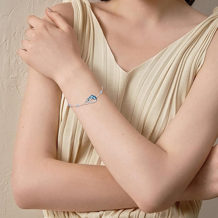 Animal Bracelet for Women 925 Sterling Silver Cat/Dolphin/Turtle/Horse Bracelet Jewelry Gifts