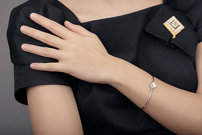 Touchstone Indian Bollywood Handcrafted Designer Jewelry Brooch Lapel Pin in Gold Or Silver Tone for Women.