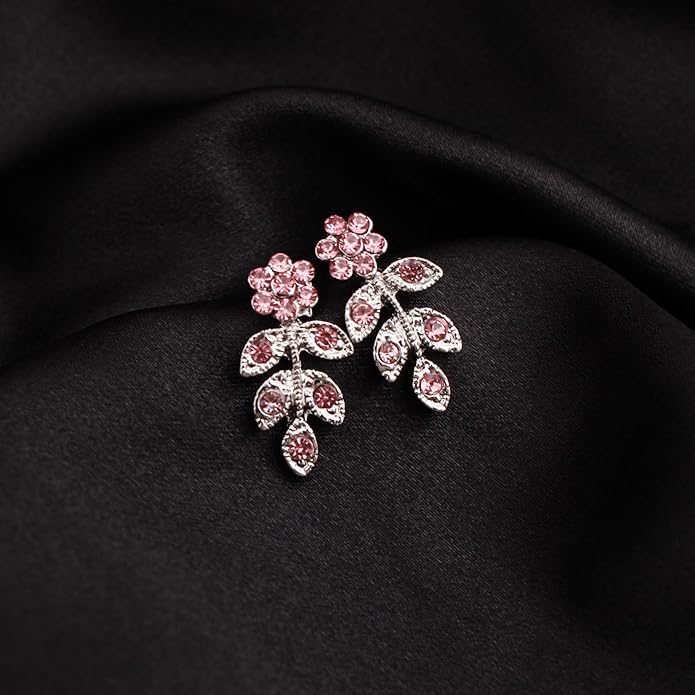 Austrian Crystal Rhinestone Choker Necklace Dangle Earring Link Bracelet Jewelry Set for Brides Bridesmaid Prom Costume Accessories for Women