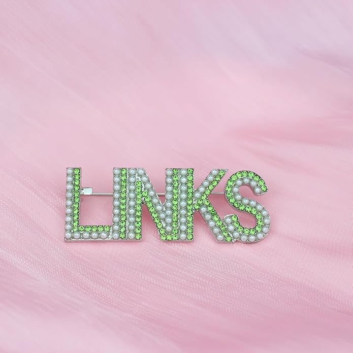 Greek Sorority Brooch Pin for Women Sorority Gift Paraphernalia Jewelry Green Rhinestone Pearl Brooch Pin Sisterhood Graduation Gift for Soror Sister