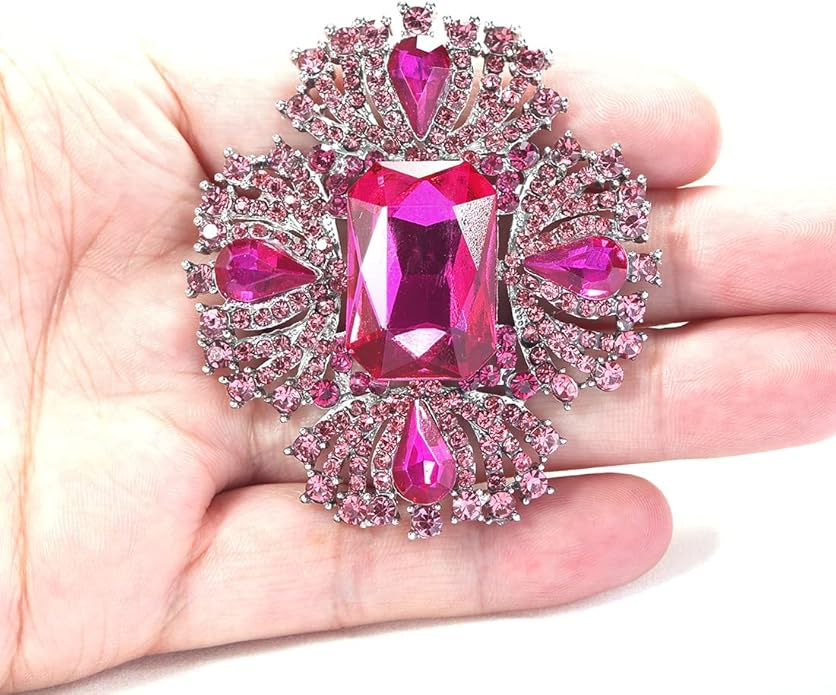 YOQUCOL Vintage Austrian Crystal Rhinestone Flowers Shaped Brooch Pin for Women Girls Lapel Pin for Sweater,Coat Dress Accessories