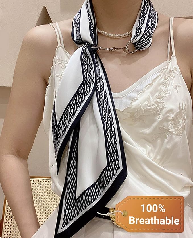 Dailyacc Hair Scarf for Women Fashion Silky Satin Headscarf Wrap Breathable Lightweight Neck Scarves For Handbag