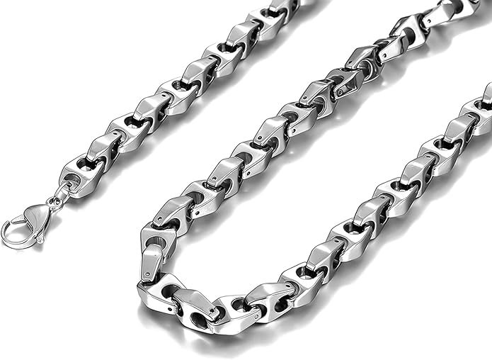 Urban Jewelry Astro Snake 18K Gold plated/Stainless steel Men's Heavy Weight Tungsten Carbide Base Link Necklace Chain