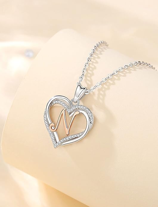 INFUSEU Unique Initial Necklaces for Women Girls Small Heart Letter Jewelry, Meaningful Personalized Gifts