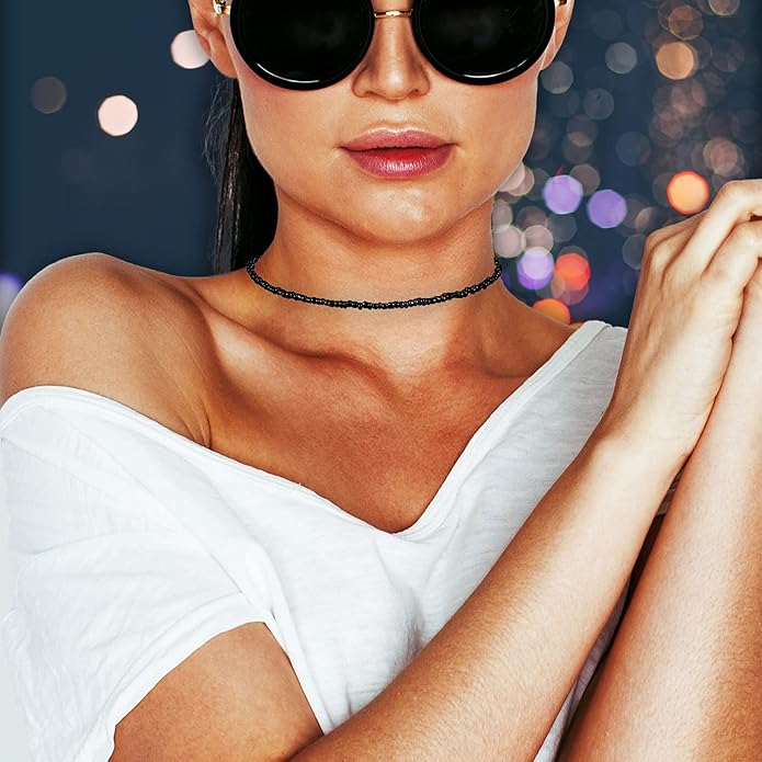 BodyJ4You 12PC Tattoo Choker Necklace - 90s Accessories 2000s Jewelry Y2K Fashion Vintage Trendy - Rainbow Goth Black Pink Green Blue White - Adjustable Stretchy Elastic Necklace Summer Vacation Set