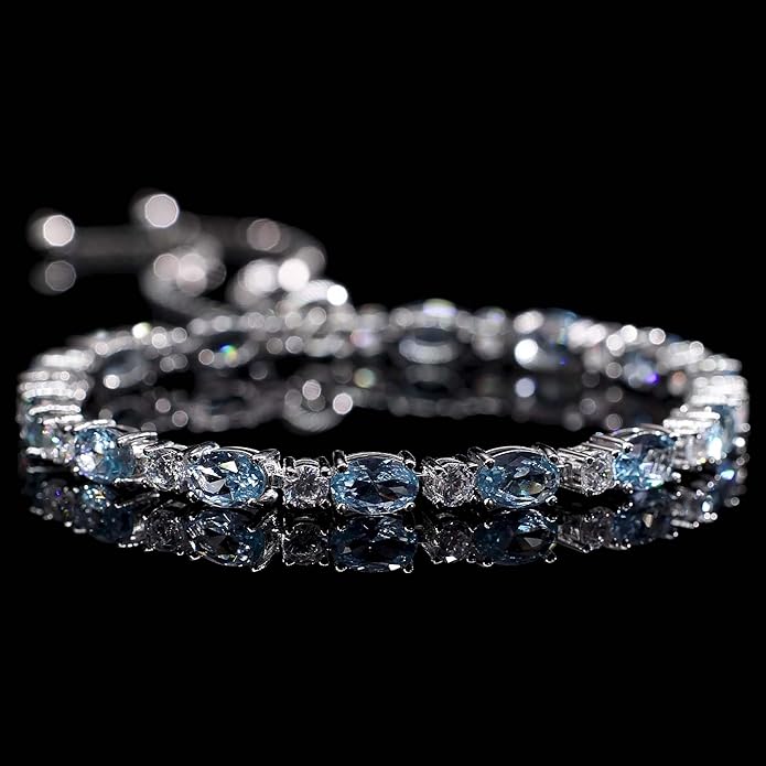 FANCIME Birthstone Tennis Bracelets Sterling Silver Bolo Tennis Bracelets Charm Fine Jewelry Birthday Gifts for Women Mom Wife Her