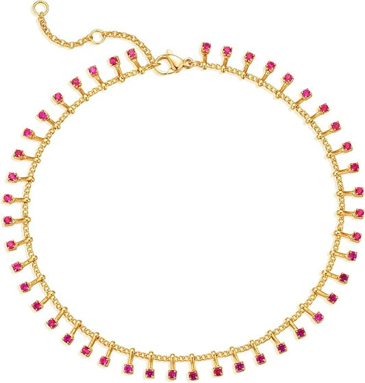 MTMY Gold Anklets for Women 14K Gold Plated Tiny Bead Anklet Colorful Tassel Foot Chain Dainty Adjustable Cute Summer Beach Boho Anklets Jewelry Gift