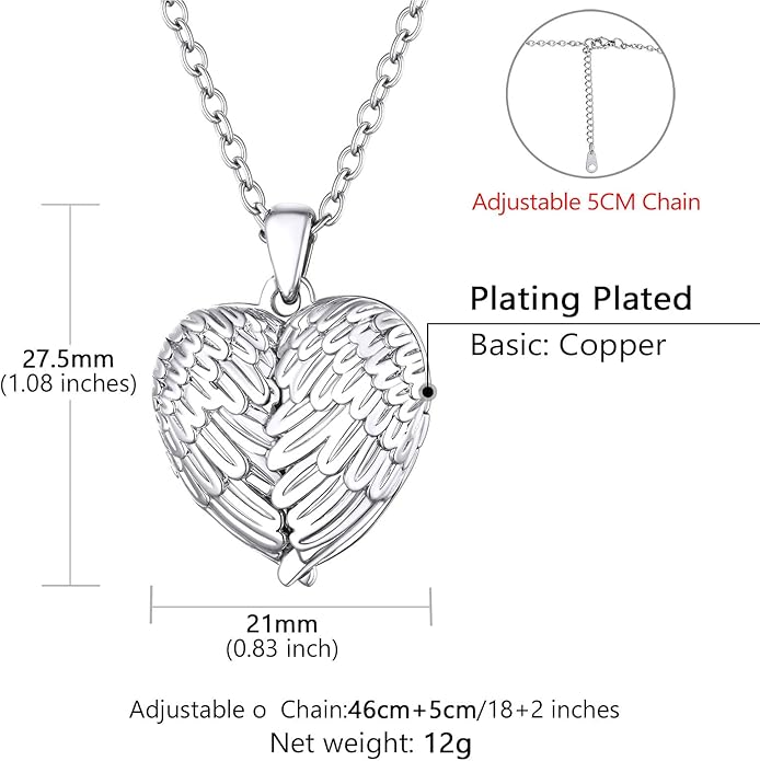 Supcare Locket Necklace That Holds Pictures-Engraved Photo Pendant Custom Jewellery Gifts for Men Women (with Jewellery Gift Box)
