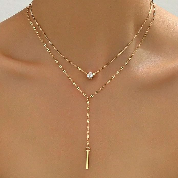 Otxas Lariat Necklace for Women Long Y Shaped Necklaces for Women Drop Necklace Y Shaped Jewelry