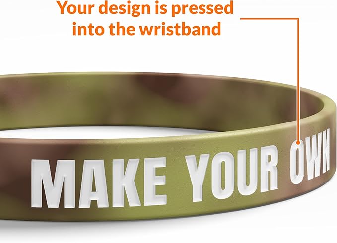 Custom Wristbands For Events, Fundraisers & Promotions | Add Text, Icons, & Logos | Bulk Rubber Bracelets | Classic 1/2” | 100% Silicone