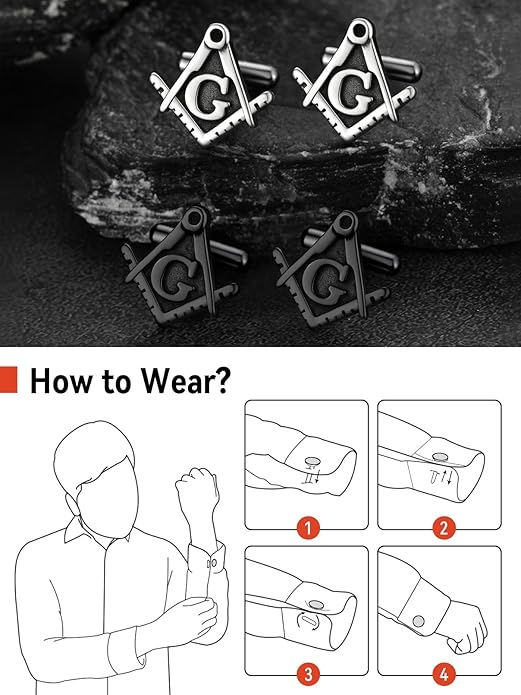 FaithHeart Mens Cufflinks, Norse Viking Tuxedo Shirt Cuff Links, Stainless Steel Cuff Links and Shirt Studs, Gift Box
