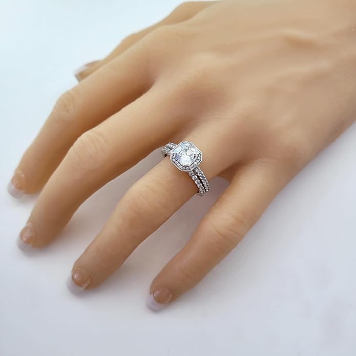 NANA Jewels Sterling Silver Engagement Rings for Women - Choose Simulated Morganite, Citrine, Aquamarine & More