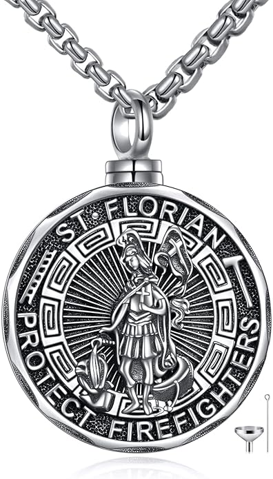 YFN Patron Saint Necklace Sterling Silver Amulet Medal Pendant Religious Protector Jewelry Gifts for Women Men