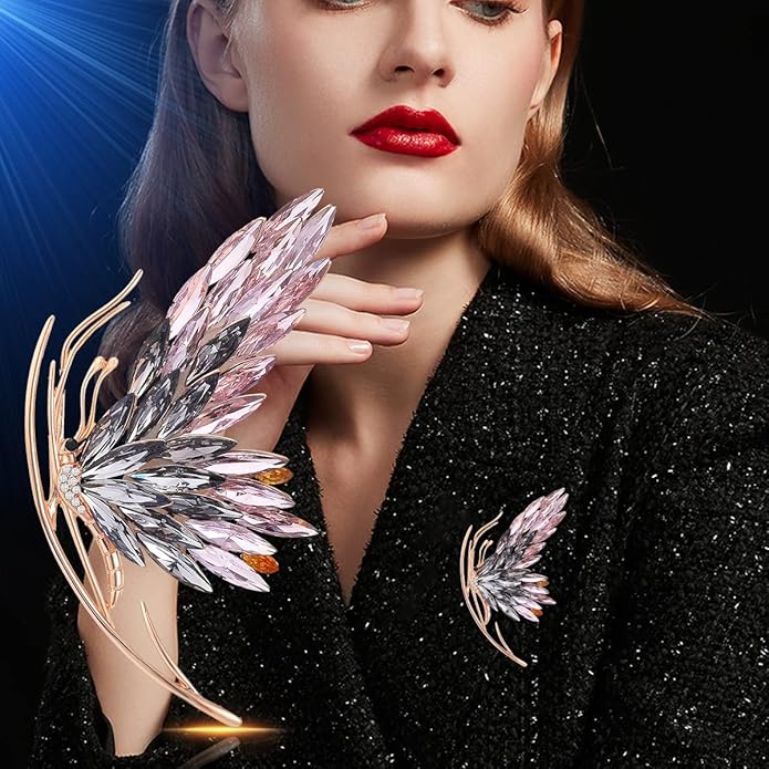 Animal Brooch for Women Girls 18k Gold Plated Animal Brooch Pin Rhinestone Animal Brooch Lapel Pin Jewelry Thanksgiving Day Birthday Wedding Gifts for Mom Wife