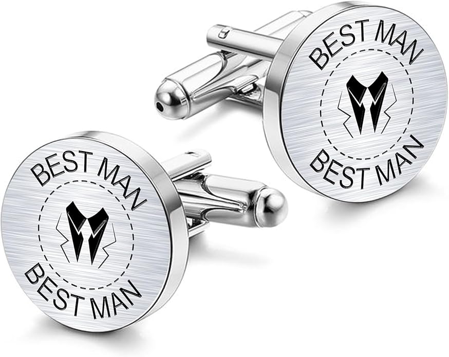 LADY & HOME Cufflinks for Men, Stainless Steel Tuxedo Shirt Cuff links with Gift Box, Gifts for Groom Groomsman Husband Father