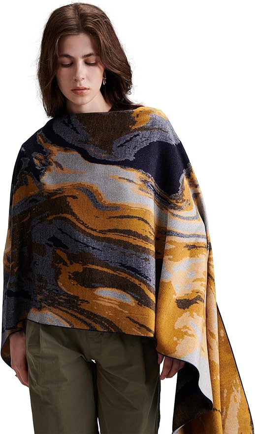 ZHE JIN Luxurious Silk Scarf Shawl Wraps for Women, Warm Scarves Winter Gift, 100% Brushed Mulberry Silk