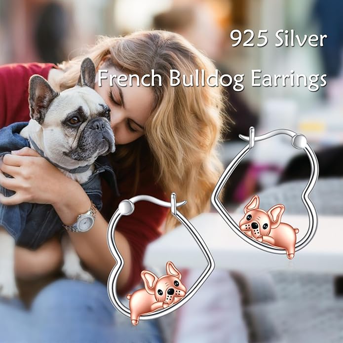 YFN Animal Earrings Sterling Silver Animal Heart Hoop Dangle Earrings Cute Jewelry Gifts for Women