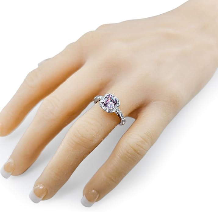 NANA Jewels Sterling Silver Engagement Rings for Women - Choose Simulated Morganite, Citrine, Aquamarine & More