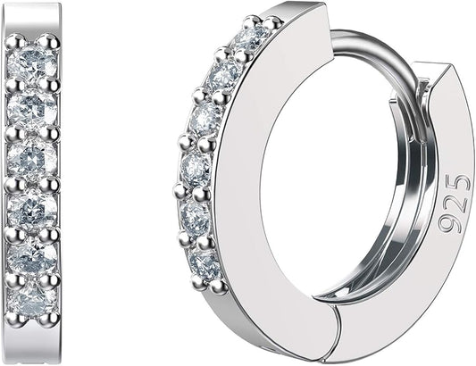 SWEETV 925 Sterling Silver Huggie Hoop Earrings for Women Girls-Tiny Small Cartilage Hoop Earring