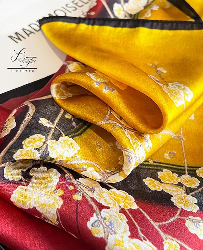 Hioyiwse Satin Bandanas Head Scarf For Women Hair Scarves Accessories Lightweight Fashion Wrap Neck Silk Sleeping Headscarf
