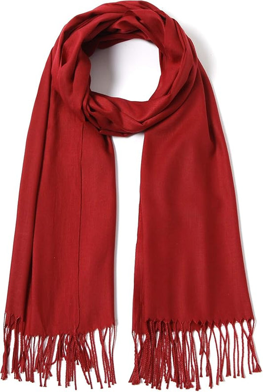 Cindy & Wendy Pashmina Shawls and Wraps Large Scarfs for Women Wedding Party Bridal Long Fashion Solid Shawl Wrap Fringes