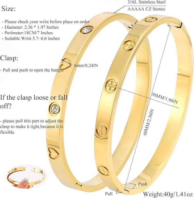 Silver Bangles for Women - Stainless Steel Love & Friendship Bracelet Set with Gift Box | Daily Wear & Party Jewelry