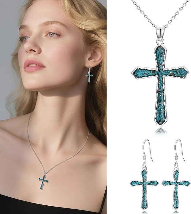 Cross Necklace for Women 925 Sterling Silver Cross Pendant Religious Christian Jewelry Faith Easter Gifts for Wife