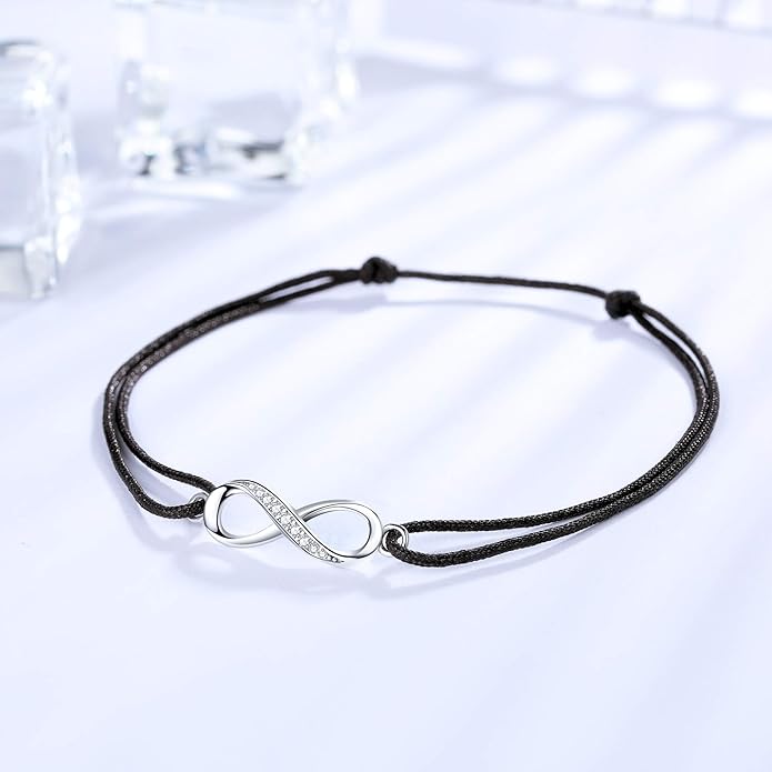Infinity Anklet for Women Ladies ZENI Soft Skin-friendly Rope Ankle Bracelets Handmade 34cm Adjustable Love Friendship Summer Bracelet Gifts for Women