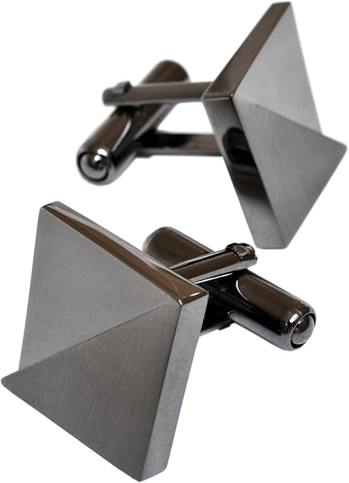 [TAVARAT] Cufflinks for Men Black Silver Tps-056
