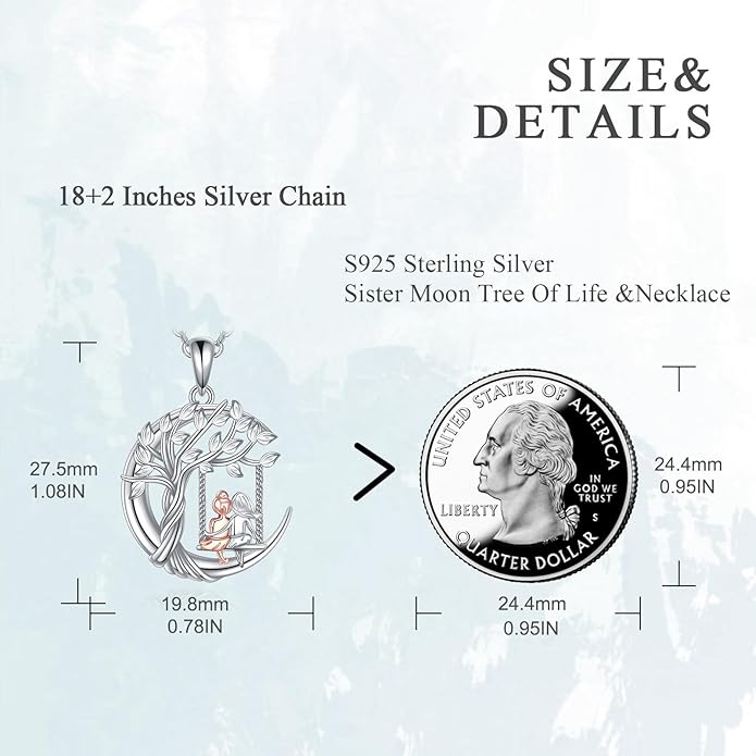 AOBOCO Gifts for Sister 2 3 Sisters Necklace for Women Sterling Silver Sister Crystal Pendant Jewelry Birthday Christmas Gifts for Friend Female Friendship Lasts Forever