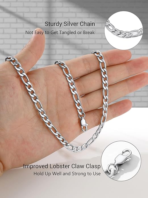 PROSTEEL 316L Stainless Steel Figaro Cuban Chain Necklace for Men, Black/18K Real Gold Plated, 4/5/6/7.5/9/10/13mm, 14inch-30inch, Come with Box