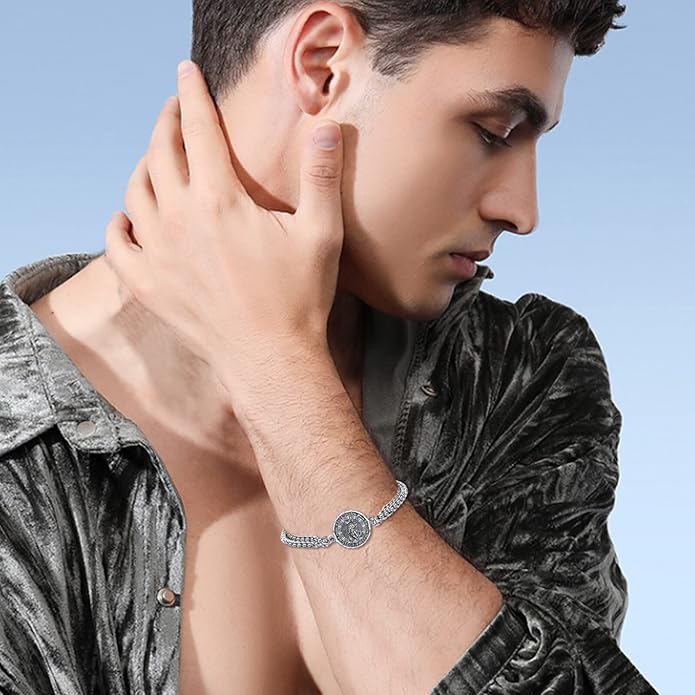 YFN Patron Saint Bracelet Sterling Silver Religious Protector Bracelet Jewelry Gift for Women Men