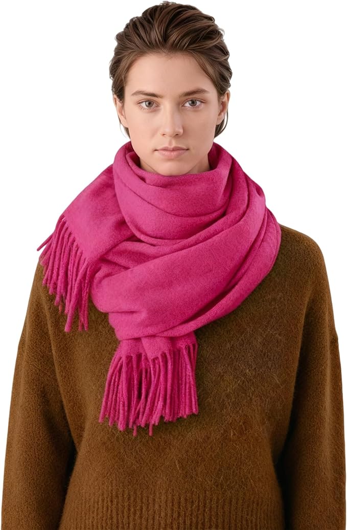Temminc Winter Scarf for Women - Soft Warm Pashmina Shawl Wrap, Lightweight Fashion Blanket Travel Shawl, Solid Color Scarf