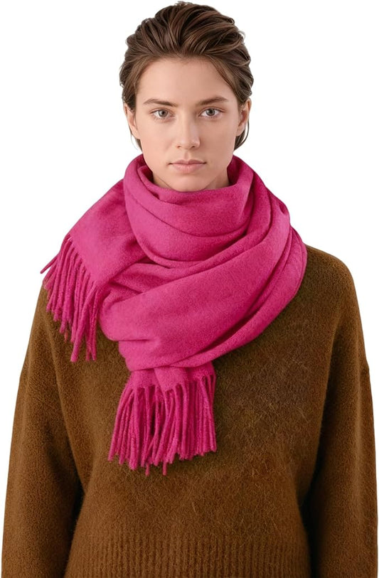 Temminc Winter Scarf for Women - Soft Warm Pashmina Shawl Wrap, Lightweight Fashion Blanket Travel Shawl, Solid Color Scarf