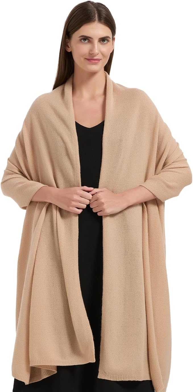 Erdenech Luxury Cashmere Wool Blend Wrap for Women, All-Season Travel Wrap Shawl, Extra Large Blanket Shawl Scarf Pashmina