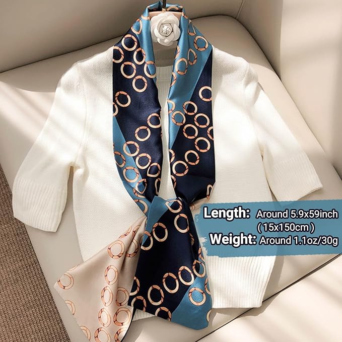 Dailyacc Hair Scarf for Women Fashion Silky Satin Headscarf Wrap Breathable Lightweight Neck Scarves For Handbag