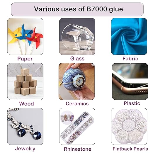 B7000 Jewelry Glue for Making, FITTDYHE 1PCS 50ML/1.69 fl oz Clear Adhesive for Rhinestone, Fabric, Multipurpose Super B-7000 for Phone Repair, Nail Art, Wood, Glass, Charms