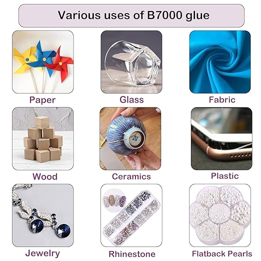 B7000 Jewelry Glue for Jewelry Making, FITTDYHE 2PCS 50ML/1.69 fl oz Clear B-7000 Glue Rhinestone, Multipurpose Super Adhesive for Phone Repair Nail Art Wood Glass Charms